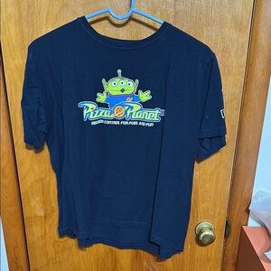 Blue Short Sleeve Graphic Tee Casual Style